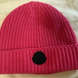 Moncler pink beanie